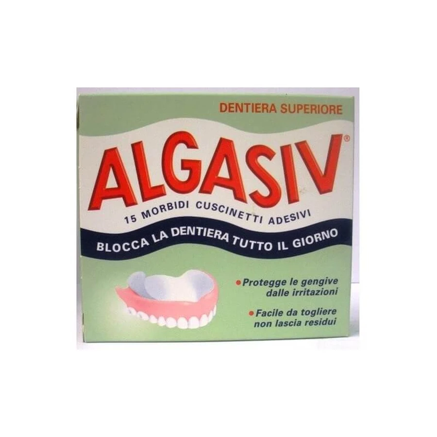 Algasiv 15: parches adhesivos para dentaduras postizas superiores