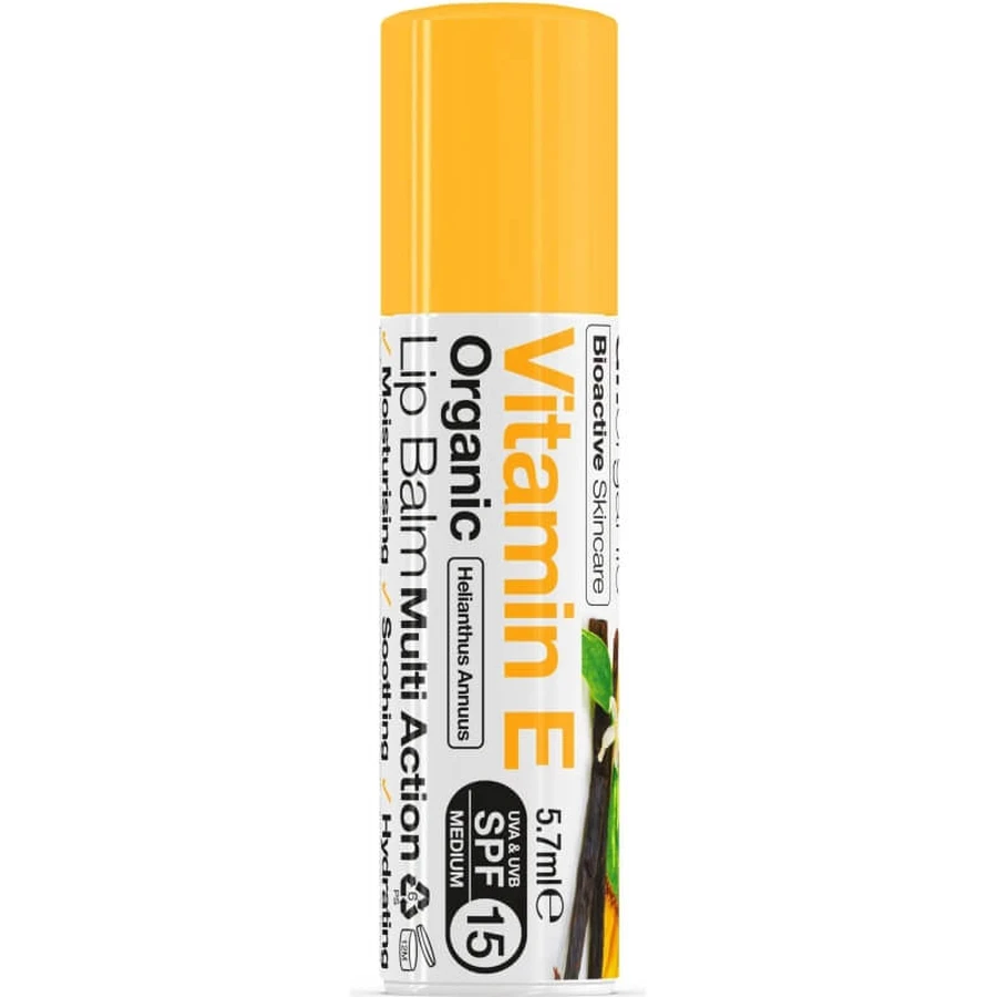 Baume à lèvres à la vitamine E Dr. Organic - 5,7 ml