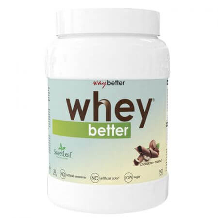 Pudra proteica cu ciocolata si alune Whey Better, 900g, Way Better