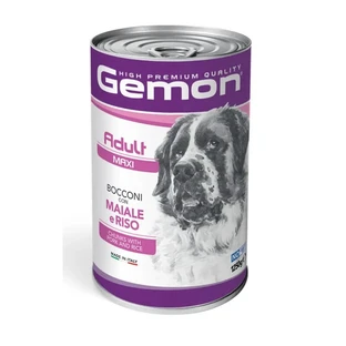 Gemon Adult Maxi Chunks Wieprzowina i ryż – kompletna karma dla psów dużych ras, 1250 gr