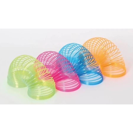 Neonrosa spiralförmige Kunststofffeder