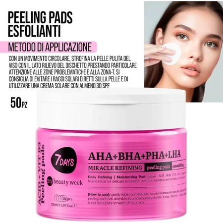 7days AHA + BHA + PHA + LHA Miracle Refining Pads - 50 exfoliating pads