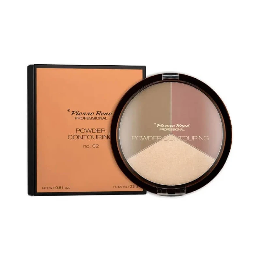 Pierre René Contouring-Puder – Gesichts-Make-up-Palette Nr. 02