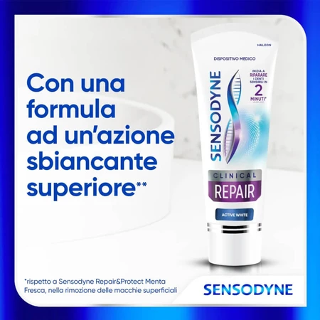 Sensodyne Clinical Repair Active White – Zahnpasta für empfindliche Zähne, 75 ml