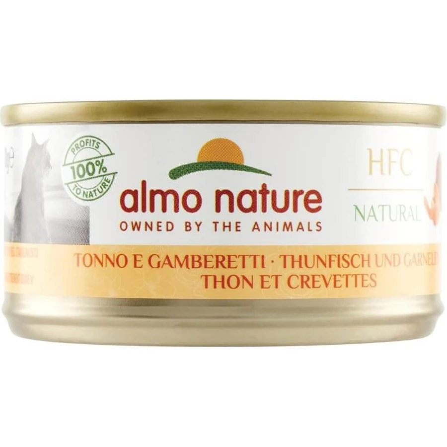 Almo Nature HFC Natural ton și creveți – hrană umedă pentru pisici adulte, 70 g