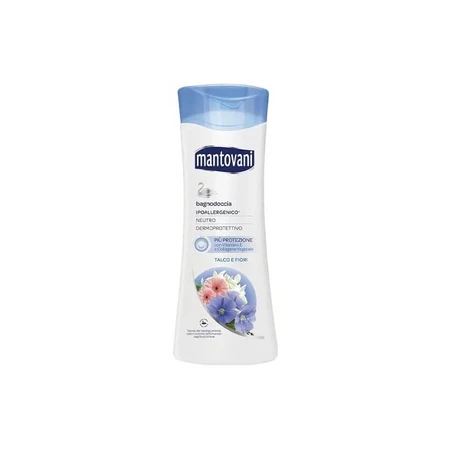 Mantovani Talc și flori albe – gel de duș neutru 400 ml
