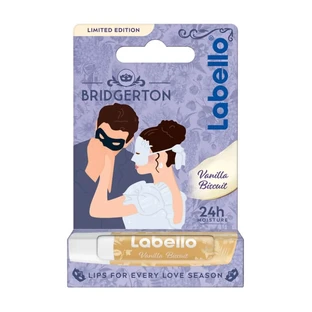 Labello Bridgerton Vanilla Biscuit – 24-Stunden-Feuchtigkeits-Lippenbalsam mit natürlichen Ölen, 5,5 ml