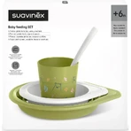 Set de sevrage Suavinex pour bébé - Assiette plate + bol + tasse + cuillère - Pistache