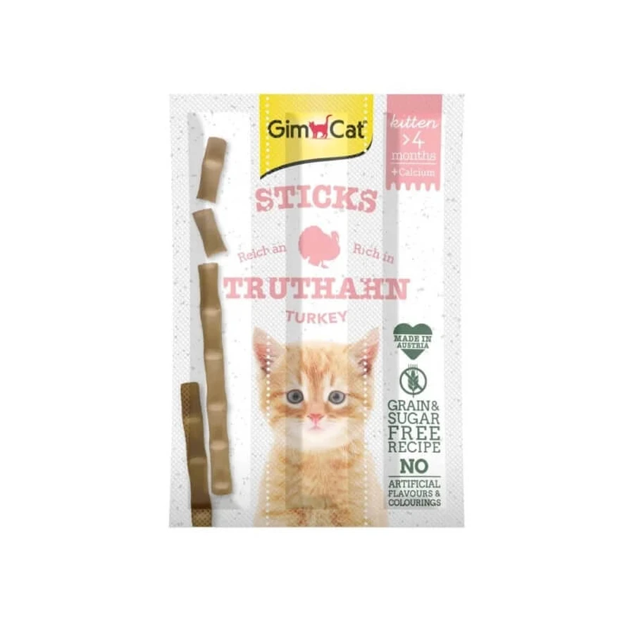 Gimborn Gimcat Kitten Sticks con pavo y calcio - 3 golosinas para gatitos