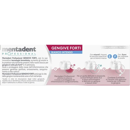 Mentadent Professional – Zahnpasta für starkes Zahnfleisch, Intense White, 75 ml