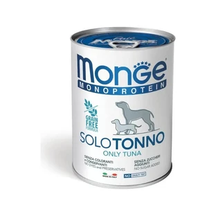 Monge Monoprotein pateu exclusiv din ton – hrană umedă pentru câini, 1 conservă de 400 g
