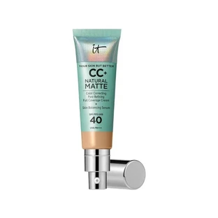 It Cosmetics CC+ Cream Natural Matte Foundation SPF 40 - Base de maquillaje de cobertura total - Tono medio bronceado