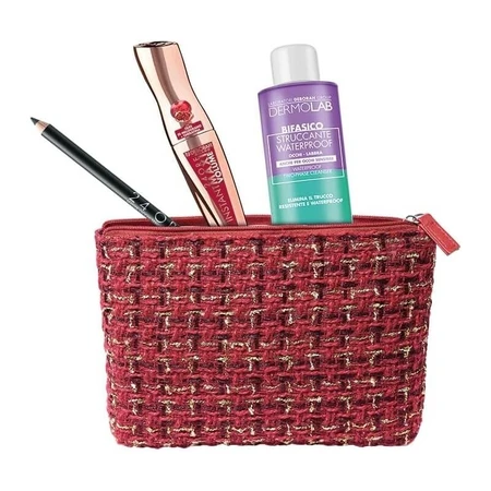 Deborah Kit: Perfect Look - Instant Maxi Volume Mascara + 24-uurs zwart oogpotlood + tweefasige make-upremover + clutch