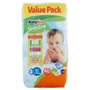 Babylino Sensitive Maxiplus – 46 Windeln der Größe 4+ (10–15 kg)
