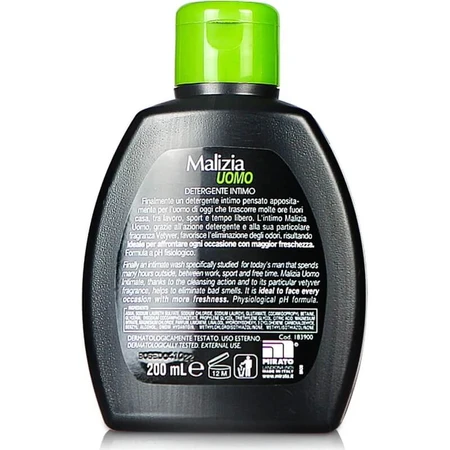 Malizia Uomo – Intimwaschgel mit Vetiver-Duft, 200 ml