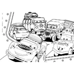 Lisciani Disney Cars - 24-delige dubbelzijdige maxi-vloerkleurenpuzzel