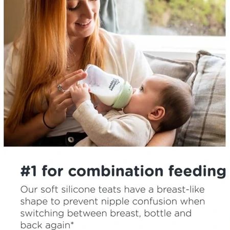 Tommee Tippee Closer to Nature - Biberón de polipropileno de flujo lento para a partir de 0 meses, 250 ml