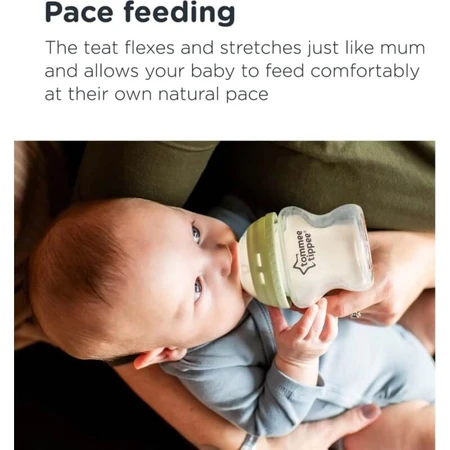 Tommee Tippee Closer to Nature - Biberón de polipropileno de flujo lento para a partir de 0 meses, 250 ml