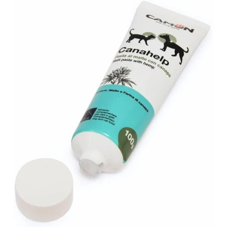 Camon Canahelp Paste – ein Nahrungsergänzungsmittel für Hunde und Katzen, Malzpaste mit Hanf, 100 g