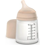 Suavinex zero zero slow +0m – biberon anticolic cu debit lent, 180 ml – light nude