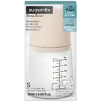 Suavinex zero zero slow +0m – biberon anticolic cu debit lent, 180 ml – light nude