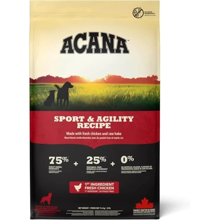 Acana Sport & Agility Recipe - Complete Food for Active Adult Dogs, 11.4 kg
