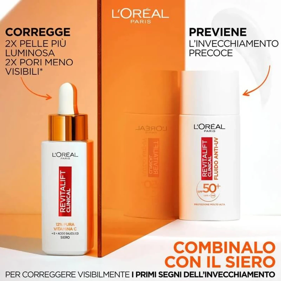 L'Oréal Paris Revitalift Clinical Fluide Anti-UV SPF 50+ - Crème pour le visage 50 ml