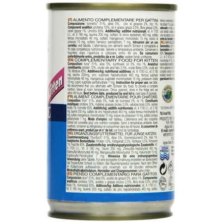 Schesir Kitten Tuna with Aloe in Jelly - Complete Food for Kittens, 140 g