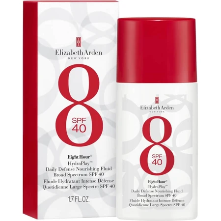 Elizabeth arden Crema solare viso 40 spf eight hour hydraplay daily defense nourishing fluid broad spectrum protezione alta 50 ml