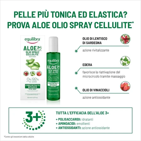 Equilibra Aloe 3+ - Cellulitis-oliespray, 150 ml