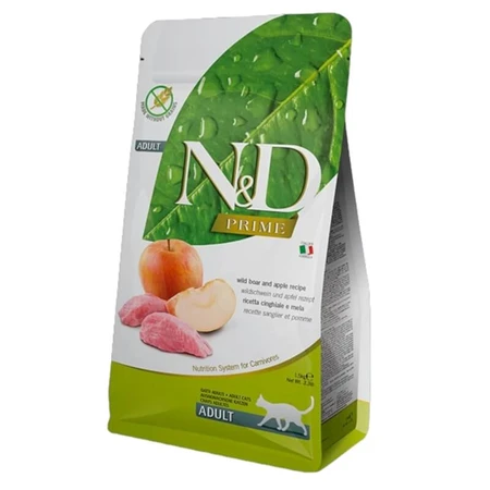Farmina N&amp;d Prime Adult z dzikiem i jabłkiem – kompletna karma dla kotów, 1,5 kg: ceny i cechy