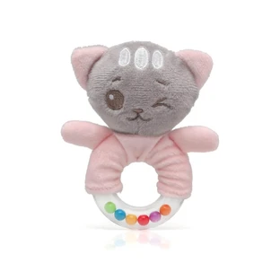 Kiokids Rassel-Plüschtier – Rosa Kätzchen