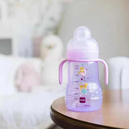 Mam Trainer+ space love - biberon pentru copii de peste 4 luni, cu tetină din silicon, de 220 ml, culori asortate