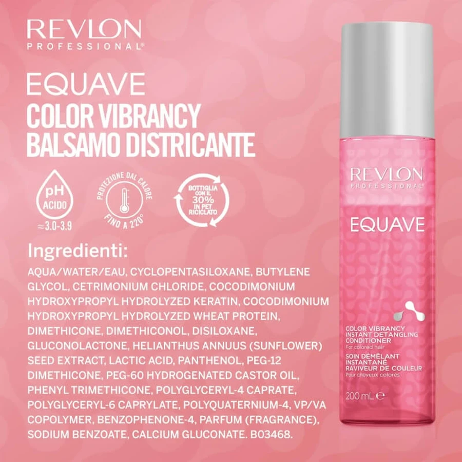 Revlon Professional equave color vibracy - acondicionador desenredante para cabello teñido, 200 ml