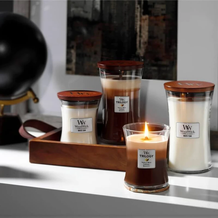 Woodwick Trilogy - Café Sweets - Grande bougie parfumée, 609 g