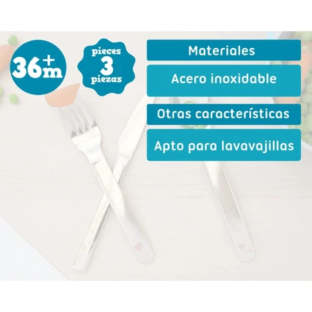 Set de tacâmuri Kiokids din oțel inoxidabil – roz