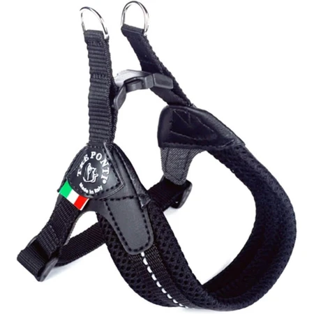 Three Easy Fit Bridges - Black Adjustable Mesh Chest and Girth Harness, Size 2.5
