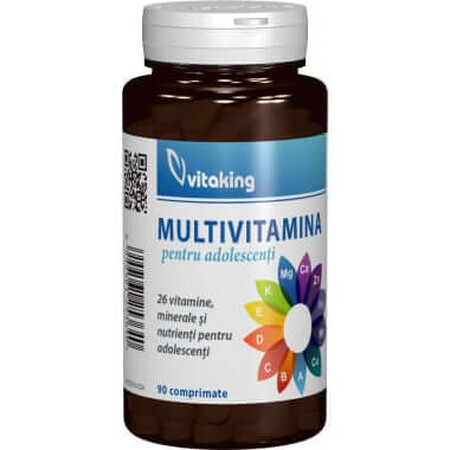 Multivitamina cu minerale pentru adolescenti 90 cpr, Vitaking 