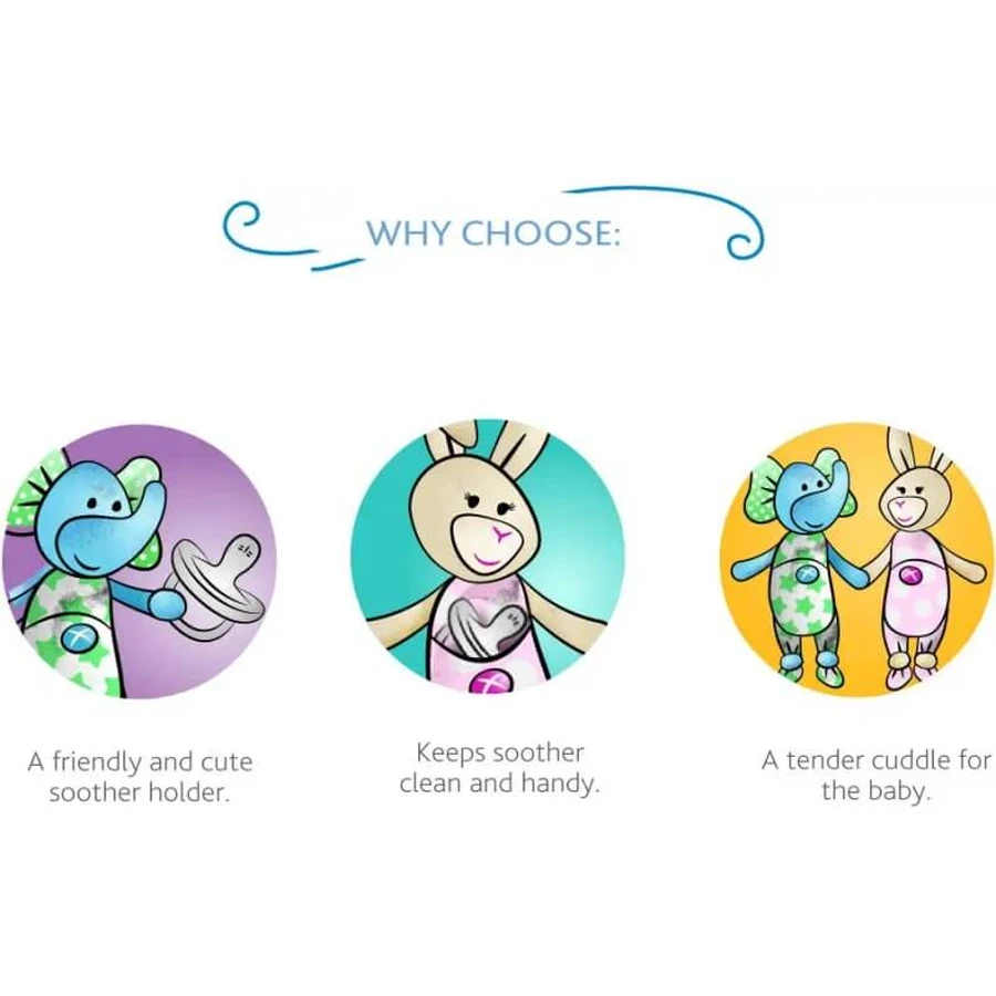 Chicco Pocket Friend - Light Blue Buddy Pacifier Holder