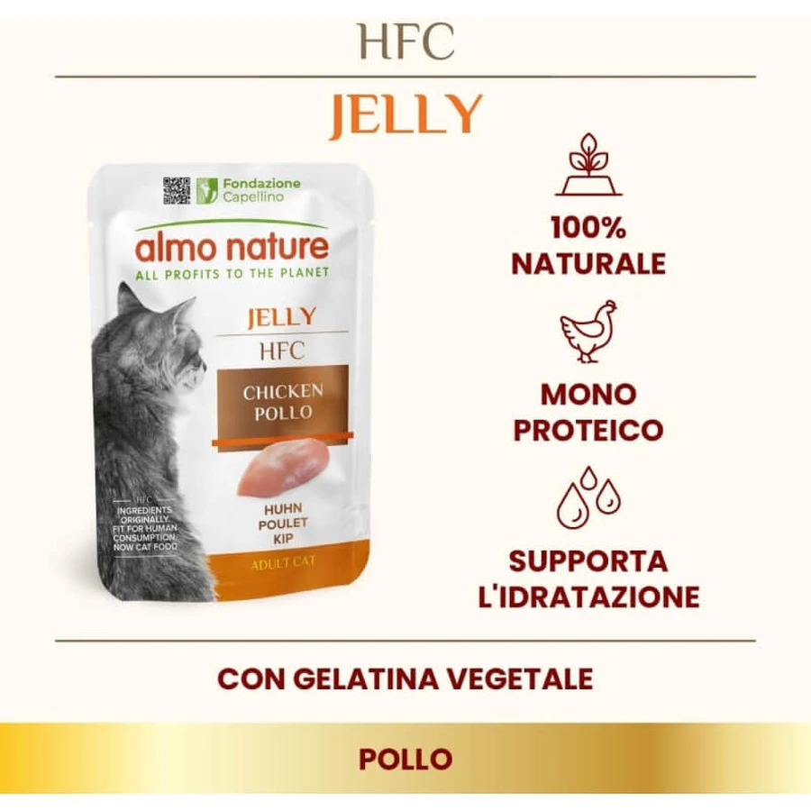 Almo Nature HFC Jelly Pui – hrană umedă complementară pentru pisici, 55 g