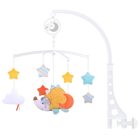 Cangaroo Dreamy – Musik-Mobile für Babys mit Aufziehmechanismus, Schlafliedern und einem orangefarbenen Plüschtier, ab 0 Monaten