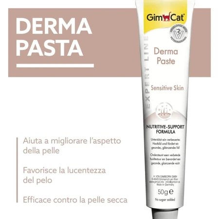 Gimborn Gimcat Derma Paste Formuła odżywcza – pasta uzupełniająca do pielęgnacji skóry i sierści kotów, 50 g: ceny i cechy