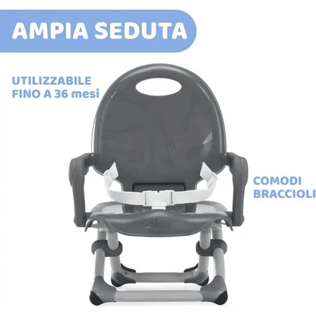 Chicco Pocket Snack - Rehausseur de chaise, gris foncé