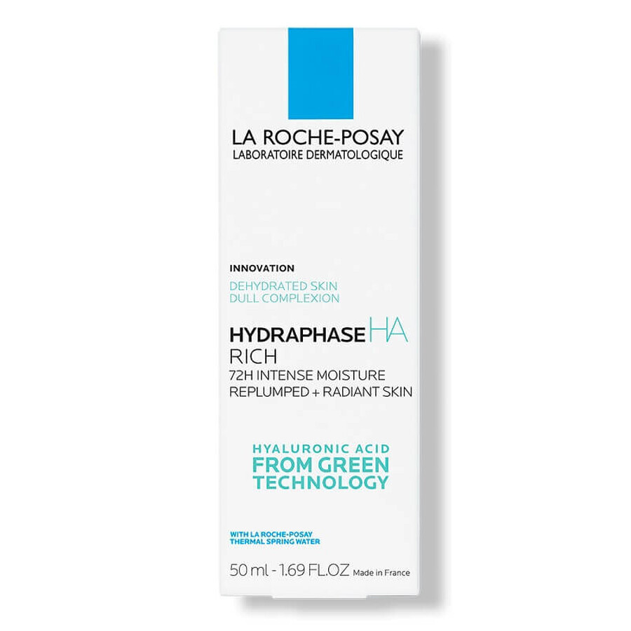 La Roche-Posay Hydraphase HA Rich Intensiv feuchtigkeitsspendende Creme für trockene und empfindliche Haut 72h, 50 ml