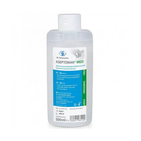 Dezinfectant medical de nivel inalt pentru maini - Aseptoman Med - 500 ml