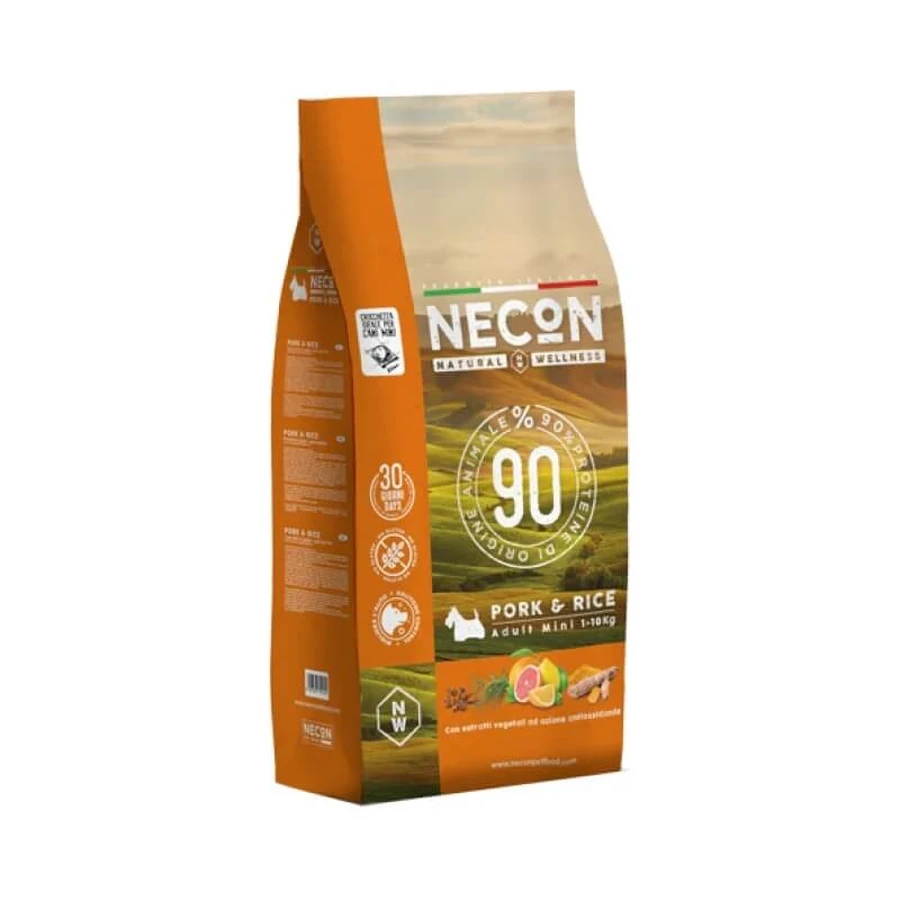 Necon Natural Wellness Pork and Rice Pet Food - Complete Food for Small Adult Dogs, 2 kg