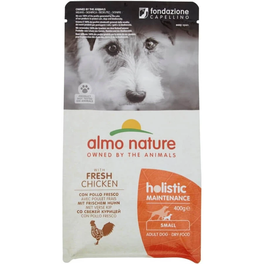 Almo Nature Holistic Maintenance Small Chicken - Pienso completo para perros adultos de raza pequeña, 400 g