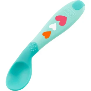 Chicco – prima linguriță cu vârful înclinat, 8 luni+, albastru