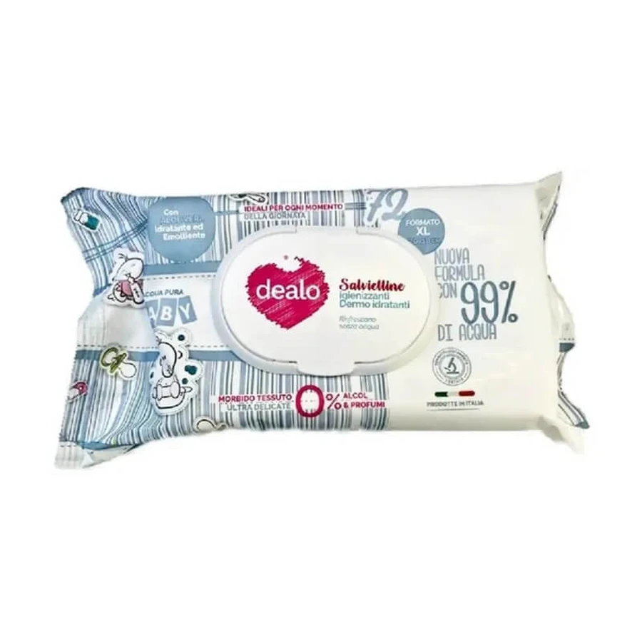 Toallitas limpiadoras hidratantes y suavizantes Dealo 72 XL