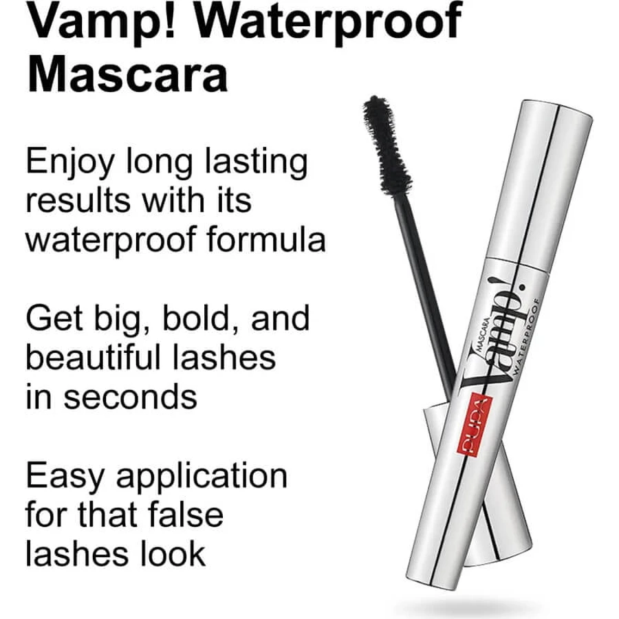 Pupa Vamp! Máscara de pestañas resistente al agua n.º 001 Extra Black